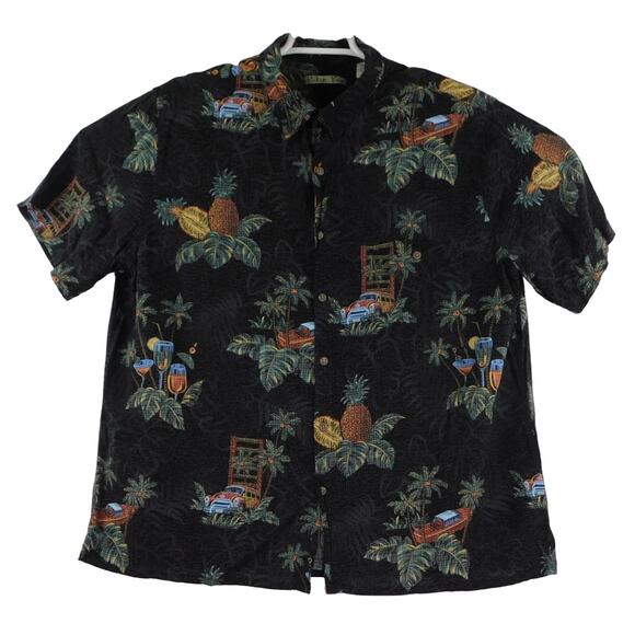 Batek Bay Other - Batek Bay Black Hawaiian Rayon Short Sleeve Button-Up Mens XXL Shirt